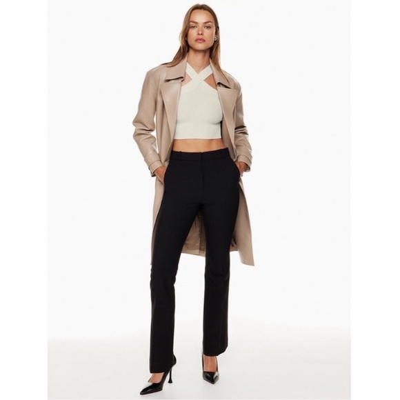 Aritzia Babaton Sculpt Knit Criss Cross Cropped Tank Matte Pearl Women's Large - Picture 9 of 12